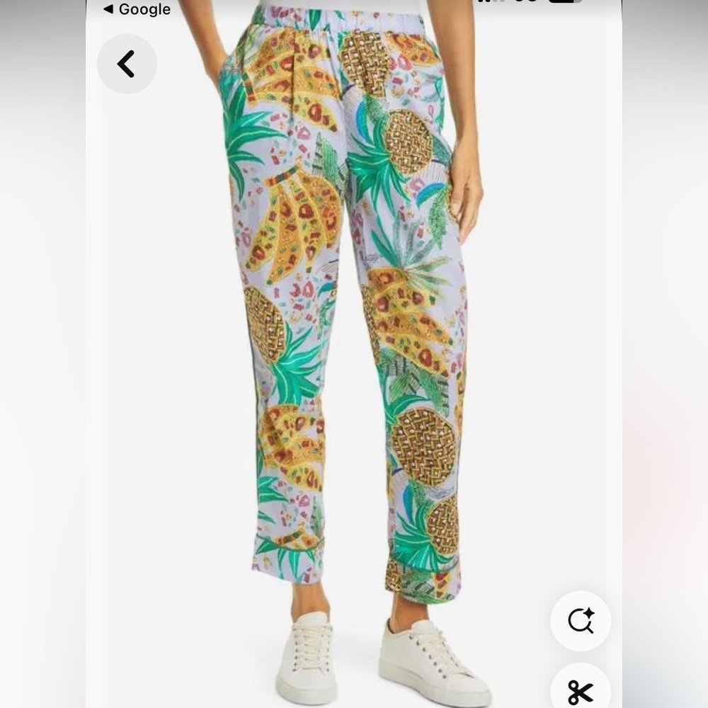 FARM Rio Pineapple Print Cropped Pants - Multicolor
